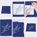 FREEBLOSS Sashiko Stencil Christmas Tree Embroidery Patterns Stencils for Drawing Sashiko Template for Hand Quilting and Embroidery Sashiko Stencils Acrylic 14x14cm