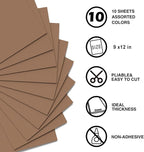 MEARCOOH Brown Foam Sheets Crafts 9x12 Inch 2mm Eva Color Craft Foam Paper for Crafts Project Preschoolers Classroom Scrapbooking DIY Cosplay(10 Sheets)