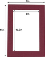 Poster Palooza 11x14 Mat for 8.5x11 Photo - Precut Maroon Picture Matboard for Frames Measuring 11 x 14 Inches - Bevel Cut Matte to Display Art Measuring 8.5 x 11 Inches - Acid Free Pack of 100 MATS