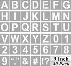 Alphabet Letter and Number Stencils 9 Inch - 40 Pack Large Letters and Numbers Stencil Templates with Signs for Painting on Wood, Reusable Letter Stencils for Chalkboard Signs & Wood Wall Art
