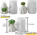 3 Pcs Ghost Holding Pumpkin Resin Mold, Halloween Candle Making Molds Fun Kit Cute Ghost and Pumpkin Epoxy Resin Molds Silicone DIY Craft