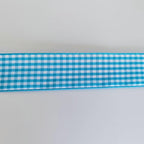 Micomon 1-Inch Vivid Blue and White Woven Edge Plaid Ribbon Polyester Gingham Ribbon 25 Yards Each Roll (1",Vivid Blue)