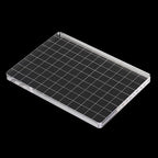 PATIKIL 5" x 3.5" Acrylic Stamp Block, Clear Stamping Block with Grid Lines Decorative Mounting Blocks Square for Scrapbooking DIY Crafts Card Making