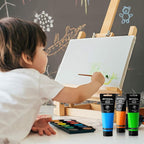 GOTIDEAL Acrylic Paint Mars Black Tubes(120ml, 4.1 oz) Non Toxic Non Fading,Rich Pigments for Painters, Adults & Kids, Ideal for Canvas Wood Clay Fabric Ceramic Craft Supplies (Mars Black)-Glossy