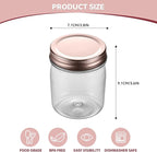novelinks 8 oz Clear Plastic Jars with Screw-On Lids - BPA-Free Refillable Storage Containers for Slime, Spices, Crafts, Kitchen & Home Organization (48 Pack,Rose Gold)