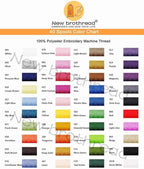 40 Spools Polyester Machine Embroidery Thread Kit 500M Colors Compatible with Brother Colors