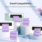 Direct Thermal Label 2x1 Inch- Barcode Labels- Holographic Thermal Sticker Labels for Address, Shipping, Compatible with Rollo Label Printer & MUNBYN& Zebra (300 Sheets/Purple)