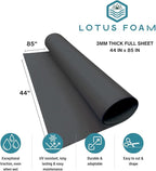 LotusFoam Large 3mm EVA Foam Sheet - 44"x 85" High Density Foam 130 kg/m3 for Cosplay, Costumes, Crafts, Flooring, Outdoor Use - 35 Colors (Dark Grey) - Dark Grey
