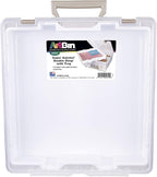 ArtBin 6899AZ Super Satchel Double Deep with Lift-Out Tray Storage Container, Portable Arts & Crafts Organizer with Removable Dividers, Clear
