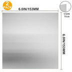 2Pcs 304 Stainless Steel Sheets Metal 6" x 6" x 1/32" Inch 304 Stainless Steel Plates 20 Gauge(0.8MM) Stainless Steel Shim Stock Plates Metal Sheets for Crafting, Stovetop, Snow Frosted Surface