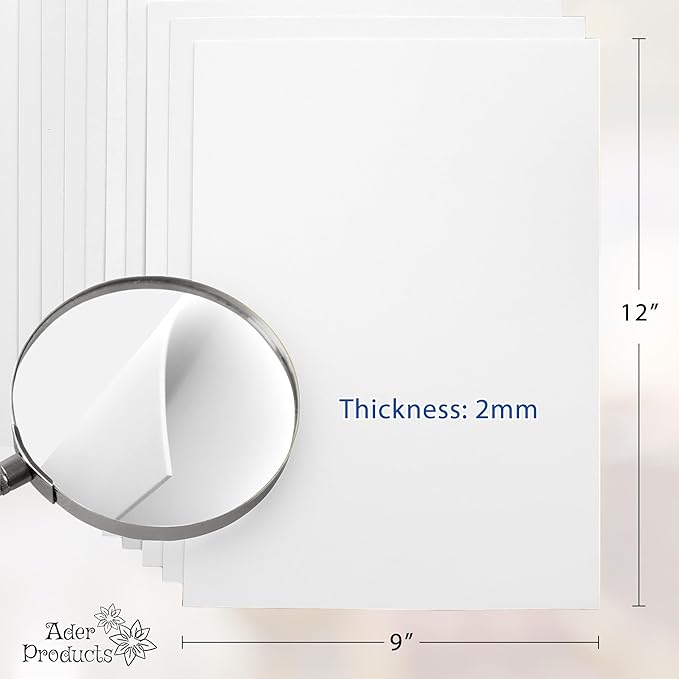 White EVA Foam Sheets for Crafts, 15 Pack, 9 x 12 Inch, 2mm Thickness – Ideal for DIY Arts and Crafts, Foam Paper for Kids, Cosplay and Costumes15 Pack