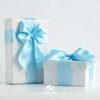 HUIHUANG Baby Blue Ribbon 2 inch Wide Double Faced Satin Ribbon Light Blue Ribbon for Gift Wrapping, Bows Making, Flower Bouquet, DIY Crafts, Baby Shower, Holiday Party Decor-25 Yards/Roll