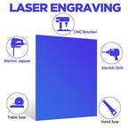Anodized Aluminum Sheet Metal 11.3 x 11.3 x 1/32 Inch Metal Plates Engraving Blanks for CNC Laser Engraving DIY Card, 0.8MM Thin Decorative Aluminum Sheets for Crafting (Blue 2)