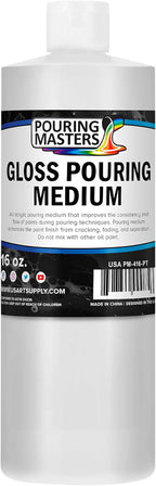 U.S. Art Supply Professional Gloss Pouring Medium 16oz (Pint) - Improves Paint Flow & Cell Effects Creator, Viscosity Adjuster for Art Acrylic Painting