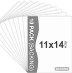 Somime 10 Pack Backing Boards, 11x14 Uncut White Mats Matboards, Acid-Free Backerboards for Art Prints, Ideal for Photos, Pictures, Prints, and Frames