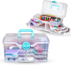 ArtBin Clear Plastic Organizer Small Parts Organizer - for DIY Arts & Crafts Storage Boxes & Organizers, Sewing Storage - Storage Box with Compartments, Project Box - Large (6 Pivot Trays) 6963PB
