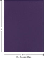 PA Paper Accents Stash Builder Cardstock 8.5" x 11" Royal Iris, 65lb colored cardstock paper for card making, scrapbooking, printing, quilling and crafts, 25 piece pack