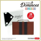 ERLLE - Premium Double 6 Dominoes Set, Classic Domino Game with Leather Case, Domino Set for Adults & Kids, Durable, Travel-Friendly, and Easy to Read Tiles