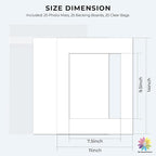 Mat Board Center, Pack of 25, 11x14 for 8x10 White Picture Mat Sets - Acid Free, 4-ply Thickness, Bevel Pre-Cut White Core - Includes Backing Boards and Clear Bags - for Pictures, Photos, Framing