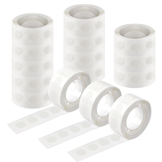 UPINS Glue Points Dots, 1500Pcs Balloon Glue Adhesive Dots, Double Sided Removable, 10mm