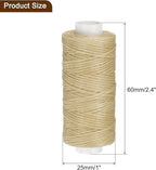 uxcell Leather Sewing Waxed Thread, 55 Yards / 50m 0.8mm 150D Flat Polyester All-Purpose Threads for Leather Crafts, Bookbinding, Beige