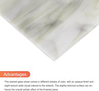 MECCANIXITY 2 Pcs Stained Glass Sheet Mosaic Tile 7.9 Inch x 5.9 Inch Light Gray Stained Glass Sheets for Crafts DIY Art Project