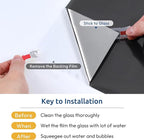 rabbitgoo Window Privacy Film One Way Window Tint for Home, Removable Reflective Heat Sun Blocking Anti UV Glass Door Covering, Mirror Tinting Film House Office, 35.4 in X 6.5 Feet, Black Silver