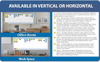 Sky Blue 7-Column Task, Goals & Objective Wall Horizontal Organizer 36" x 75". Complete with Marker