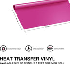 JANDJPACKAGING HTV Heat Transfer Vinyl Bundle - 12" x 5ft HTV Vinyl Rolls for All Cutting Machines 12Pack Assorted Colors Iron on Vinyl Bundle