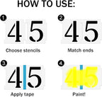 YEAJON 2 Inch Curb Stencil Kit 0-9 Address Number Stencils, 20Pcs Reusable 14 Mil Mylar Plastic Templates for Painting on Road, Wall, Wood, Mailbox