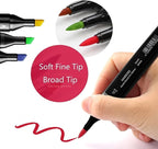 6 Colors Skin Tone Alcohol Markers Set, Double Tipped Soft Fine Tips and Brush Art Marker Set for Artist Beginers Adults Coloring Sketching (Light)