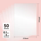 50 sheets 4 Mil Basics Heat Resistant Acetate Blank Stencil Sheet for Card Making Journaling Planner Scrapbook Paper Transparent PET Acetate Mylar Craft Template Material