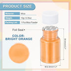 uxcell 10g/0.35oz Cosmetic Grade Mica Powder, 600 Mesh Mica Powder Natural Resin Epoxy Pigment Powders for Casting Resin, Candle Dye, DIY Nail Polish and Lip Gloss, Bright Orange