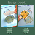 4 Subjects Montessori Quiet Book Busy Board for Toddlers, Toddler Travel Toys, Sensory Toddler Activities, Montessori Educational Toys for 2 3 4 Year Old Boys Girls Gift