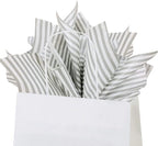 Flexicore Packaging Gray Pin Stripe Print Gift Wrap Tissue Paper Size: 15 Inch X 20 Inch | Count: 100 Sheets | Color: Gray Pin Stripe