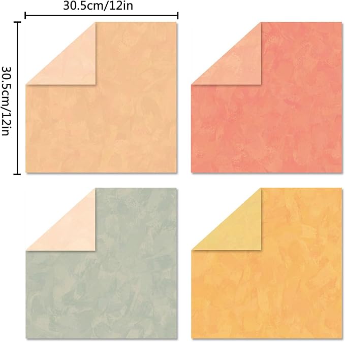 Scrapbook Paper 12x12 Solid Colors, 24 Sheets/24 Designs Double-Sided Colorful Summer Style Scrapbook Paper Pad, Decorative Paper for Junk Journals Greeting Cards Decoration (Summer, 12x12 in)