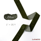 LaRibbons Thin Velvet Ribbon 1 Inch x 25 Yards, Moss Green Velvet Ribbon for Christmas Tree, Gift Wrapping, Wreath Bow, Outdoor Decoration