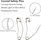 120Pcs Curved Safety Pins Size 4, 2-1/4 inch / 57mm Quilting Basting Pins, Bent Safety Pins for Quilting and Knitting (Sliver)