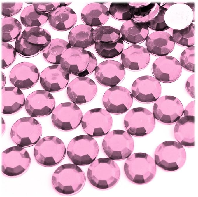The Crafts Outlet 144pc Rhinestones Round 10mm - Flatback Light Blue LBL