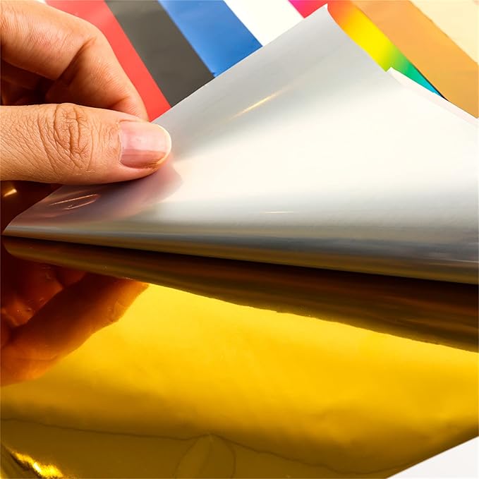 Briartw 20x29cm Hot Foil Paper 50 Sheets Pack Toner Reactive Foil Hot Stamping Foil Paper by Laser Printer and Laminator for Scrapbooking Craft Cardmaking DIY Album (Rainbow, 100 Sheets)