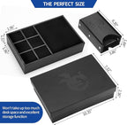 DND Dice Tray and Dice Tower with Storage, 3 in 1 Dice Rolling Tray with Lid, Portable Dice Box Storage, DND dice Holder for Dungeons and Dragons D&D RPG MTG Table Games (Black)