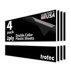 Trotec TroLase | 12"x24"x1/8", 4 Pcs | Black/White | 2 Ply | Modified Acrylic | Laser Engraving Double Color Plastic Sheet | Engraving Blanks for Laser, Saw, Guillotine | Made in USA