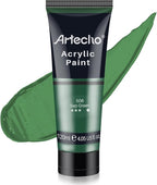Artecho Green Acrylic Paint, Sap Green Paint (120ml / 4.05oz) Tubes, Art Craft Paints for Canvas, Rock, Stone, Wood, Fabric, Art Supplies