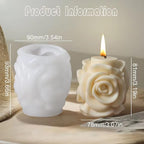 mdgfge Rose Pillar Candle Silicone Mold, Valentine's Day Handmade 3D Rose Candle Molds Flower Bouquet Soap Gypsum Resin Mold for Wedding Anniversary Crafts Decor Supplies