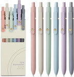 FIOVER Gel Pens, 6pcs 0.7mm Fine Point Black Ink, Smooth Writing Pens for Journaling, Nurse Aesthetic Cute Office School Supplies, Gifts for Women and Men (6Pcs Morandi-Black Ink)