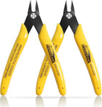 Flush Cutters, 2 Pack Side Cut Nippers, 5 Inch Micro Flush Cut Pliers with Spring, Mini Wire Cutters Model Nippers Flush Cutters for Jewelry Making, Plastic Models, Zip Ties, Electronics