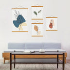 Ywlake Magnetic Poster Hanger, 10x10 10x32 10x20 Poster Frame Wood Wooden Magnet Print Posters Dowel Scroll Hanger Hangers Hanging Kit for Walls Map Canvas Artwork (Teak Wood, 10")