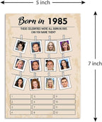 40th Birthday Party Games, Born in 1985 Games, Birthday Party Supplies for Adults, Pack of 30 Cards