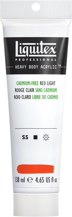 Liquitex Professional Heavy Body Acrylic Paint, 4.65-oz (138ml) Tube, Cadmium Free Red Light