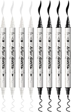 TRANSON 4 Black and 4 White Paint Markers Brush and Fine Dual-tip Acrylic Paint Marker Set for Rock Painting Glass Canvas Wood Leather Ceramic Painting